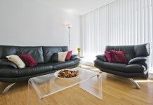 Living room with timber floor and sofa