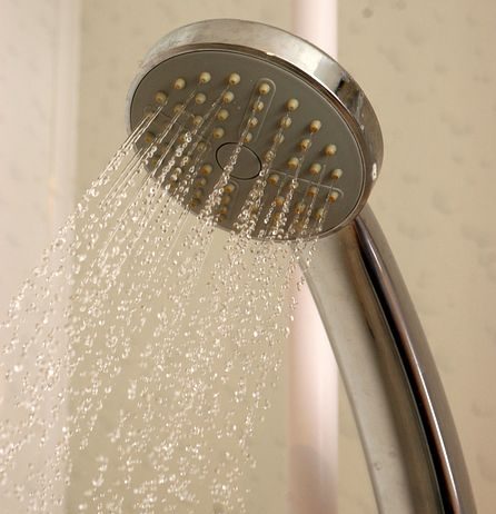 hot water flowing from a shower