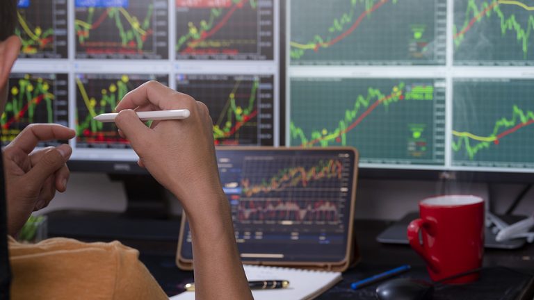 Trader checking Australian shares price